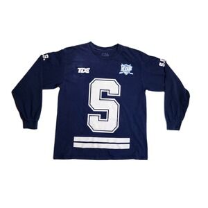 SZA SOS Jersey Navy Blue Long Sleeve Varsity Shirt Men's Size Large